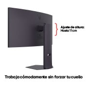 Monitor LG UltraGear Dimenciones Parte de atrás